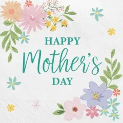 Springtime Blooms Mother's Day Paper Lunch Napkins 16 Per Pack