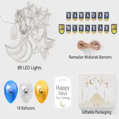 Ramadan decorations for home - Ramadan decorations set ( lights -Ramadan banner and balloons )& Eid decoration -Ramadan gifts for kids Ramadan decor زينة رمضان كريم ديكور
