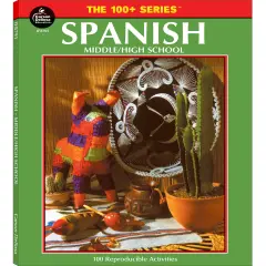 Carson Dellosa The 100 Series Spanish Workbook, Vocabulary, Common Phrases, Culture, Sentence Building Skills, and More, Middle and High School Classroom or Homeschool Curriculum