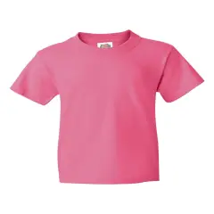 12 Pack: Fruit of the Loom&reg; Youth Short Sleeve Crew Neck T-Shirt Neon pink