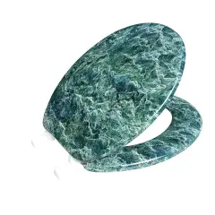 J&V Textiles Round Toilet Seat With Easy Clean & Change Hinge Jade