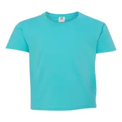 12 Pack: Fruit of the Loom&reg; Youth Short Sleeve Crew Neck T-Shirt Scuba blue