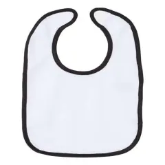 Rabbit Skins&reg; Infant Contrast Trim Premium Jersey Bib - 1004 White/ black