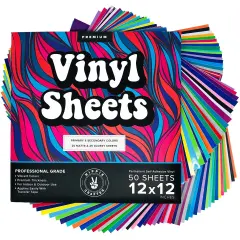 50 Pack Adhesive Permanent Vinyl - Endless Crafting Possibilities with Glossy & Matte Vinyl Sheets to Decorate Your House, Party, Car, Mugs, and More