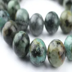The Bead Chest 12mm African Turquoise Beads - Full Strand of Genuine Authentic Gemstone Beads (Polished)
