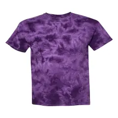 Dyenomite&reg; Best Stylish Crystal Tie Dyed Crewneck Short Sleeve Tee Purple