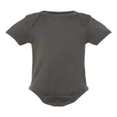 Rabbit Skins&reg; Infant Baby Rib Short Sleeve Bodysuit Charcoal