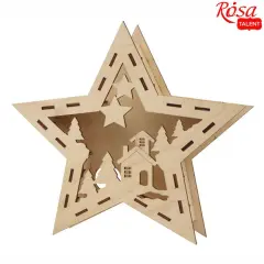 Rosa Talent Star - 3D composition on plywood. 6.97*7.87 inches