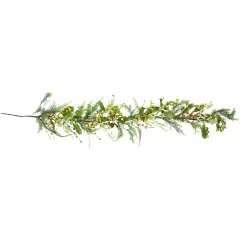 Northlight Berry and Crabapple Fern Foliage Spring Garland - 5' Green