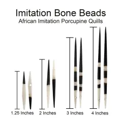 John Bead African Imitation Porcupine Quills Bone Beads, 10pcs