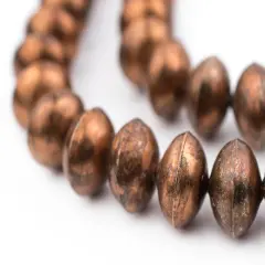 The Bead Chest Ethiopian Copper Saucer Beads, Large Hollow Handmade Bicone Lightweight Crafts Supplies for Jewelry Making (20mm)