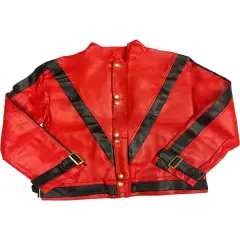 Adult Mens Michael Jackson Thriller Red Pleather Jacket