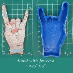 Hand with Jewelry Silicone Freshie Mold