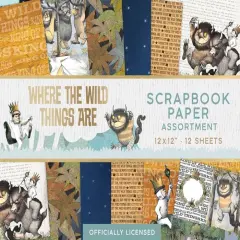 Where The Wild Things are 12" x 12" 12-Sheet Decorative Double Sided Paper Pack for Scrapbooking and Crafts