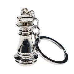 WE Games Metal Chess Piece Keychain - Silver King