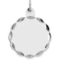 Sterling Silver Disc Charm Jewerly 23mm x 19mm