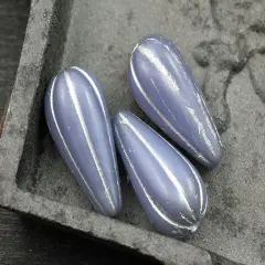 22x11mm Silver Washed Thistle Opal Melon Drop Beads