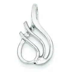 14K White Gold Fancy Omega Slide Pendant Jewelry 19.5mm x 11.8mm