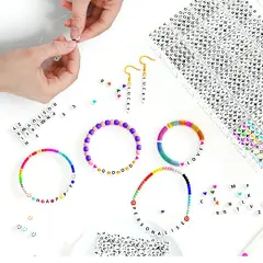 1400 Pieces Letter Beads Kit, 28 Styles Alphabet Beads Colorful Smiley Face Beads Heart Beads for Bracelets and Jewelry Making