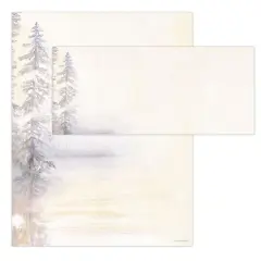 Great Papers!Morning Mist 2-Sided 8.5" x 11" Letterhead and #10 Envelope Scenic Stationery Set, 50 Stationery Sheets with 2-sided printing, and 25 Matching #10 Envelopes, Printer compatible