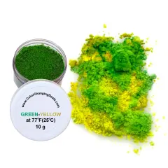 Color Changing Powder Pigment Thermochromic Temperature Heat Sensitive Green yellow 77&deg;f