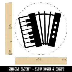 Classic Accordion Music Self-Inking Rubber Stamp Ink Stamper for Stamping Crafting Planners Lime Green