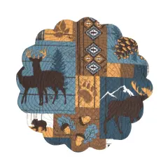 Timber Trails Sky Round Thanksgiving Placemats Set of 6, 17"