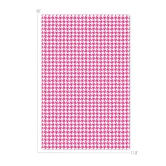 Happy Crafters Houndstooth 11.8" x 18" Sheet Pink and White