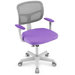 Adjustable Desk Chair with Auto Brake Casters for Kids Purple