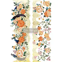 Redesign With Prima Decor Transfers - Cece Pheasants & Peonies - total sheet size 24"x 35" , cut into 2 sheets 655350657130