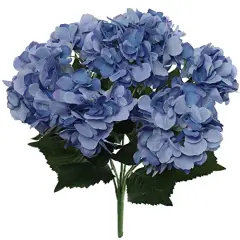 20" Artificial Hydrangea Bushes - 2PC, 7 Magenta Blue Silk Blooms per Bush - Perfect for Home Decor, Bouquets - Elegant Year-Round Display, Floral Home by Artificial Flowers
