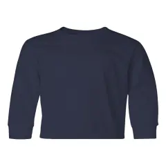 JERZEES&reg; Dri-Power Youth Long Sleeve Crewneck T-Shirt J. navy