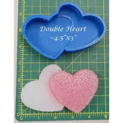 Double Heart Silicone freshie Mold