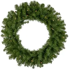Northlight Pre-Lit Rockwood Pine Artificial Christmas Wreath - 24" - Clear Lights Green