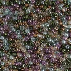 John Bead 6/0 Mixed Czech Glass Seed Beads, 500g Crystal Multi Luster