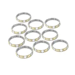 10 Pack - 6.75" Stainless Steel And Gold PVD Coated Magnetic Bracelet