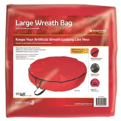 Simple Living 48" Premium Red Christmas Wreath Storage Bag