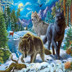 Sunsout Wolves on a Snowy Night 1000 pc Jigsaw Puzzle 42943