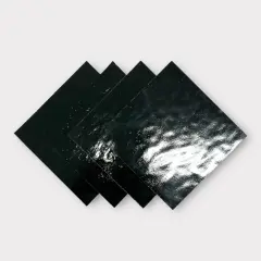 Black Opaque COE 96 Fusible Glass Sheets / Mosaic Squares - 4 Pack