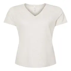 BELLA + CANVAS&reg; Women's Relaxed Triblend Short Sleeve V-Neck Tee Oatmeal Triblend