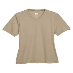 Team&reg; Ladies Zone Performance V-Neck Short Sleeve T-Shirt Desert Khaki