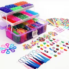 Loom Rubber Bands Bracelet Kit - 15,000+ Bands for DIY Crafting Purple