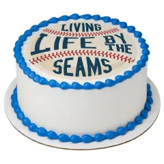 Living Life by the Seams Edible Cake Topper Image 7.5" Round