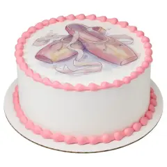 Ballerina Slippers Edible Cake Topper Image 7.5" Round