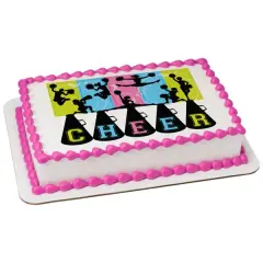 Cheerleading Edible Cake Topper Image 1/4 sheet