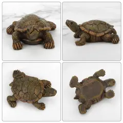 2Pcs Garden Tortoise Statue Turtle Figurine Lawn Art Ornament Patio Home Decor