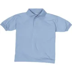 Hanes&reg; Youth EcoSmart Jersey Knit Short Sleeve Collared Polo Light Blue