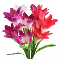 4pcs LED Solar Flower Lights Outdoor Garden Stake Landscape Decor Lamp w/ Remote