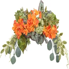 28" Eucalyptus Swag with Hydrangea & Begonia Leaves (Orange)