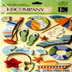 K & Company Happy Trails Water Fun Grand Adhesions Dimensional Stickers